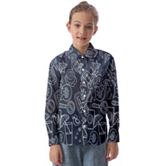 Internet Planet Drinks Kids  Long Sleeve Shirt by artworkshop