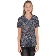 Internet Planet Drinks Women s V-neck Scrub Top by artworkshop