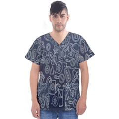 Internet Planet Drinks Men s V-neck Scrub Top