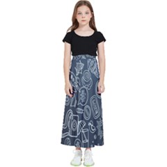 Internet Planet Drinks Kids  Flared Maxi Skirt by artworkshop