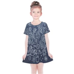 Internet Planet Drinks Kids  Simple Cotton Dress by artworkshop