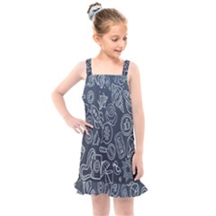 Internet Planet Drinks Kids  Overall Dress by artworkshop