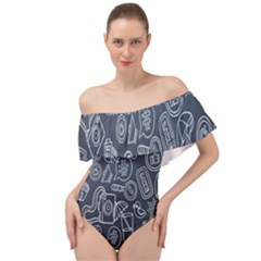 Internet Planet Drinks Off Shoulder Velour Bodysuit  by artworkshop