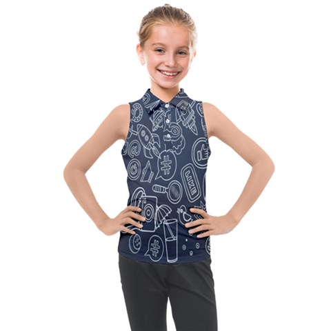 Internet Planet Drinks Kids  Sleeveless Polo Tee by artworkshop