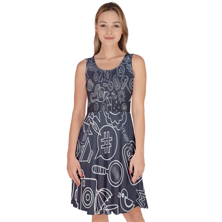 Internet Planet Drinks Knee Length Skater Dress With Pockets