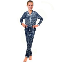 Internet Planet Drinks Kid s Satin Long Sleeve Pajamas Set by artworkshop