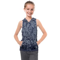 Internet Planet Drinks Kids  Sleeveless Hoodie by artworkshop