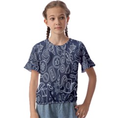 Internet Planet Drinks Kids  Cuff Sleeve Scrunch Bottom Tee