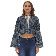 Internet Planet Drinks Boho Long Bell Sleeve Top by artworkshop