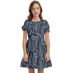 Internet Planet Drinks Kids  Puff Sleeved Dress