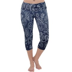 Internet Planet Drinks Capri Yoga Leggings by artworkshop