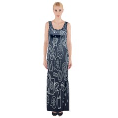 Internet Planet Drinks Thigh Split Maxi Dress by artworkshop