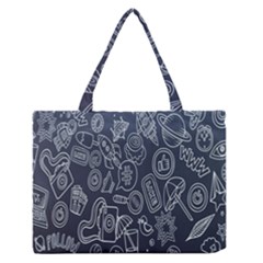 Internet Planet Drinks Zipper Medium Tote Bag by artworkshop