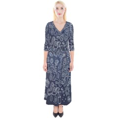 Internet Planet Drinks Quarter Sleeve Wrap Maxi Dress by artworkshop