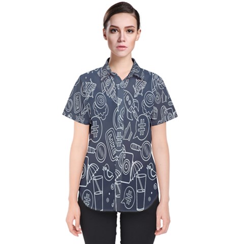 Internet Planet Drinks Women s Short Sleeve Shirt by artworkshop