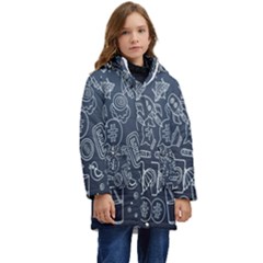 Internet Planet Drinks Kid s Hooded Longline Puffer Jacket by artworkshop