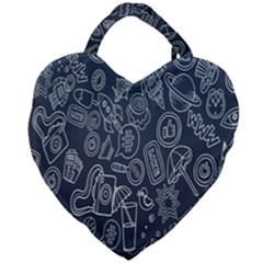 Internet Planet Drinks Giant Heart Shaped Tote by artworkshop