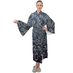 Internet Planet Drinks Maxi Velour Kimono by artworkshop