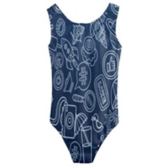 Internet Planet Drinks Kids  Cut-out Back One Piece Swimsuit