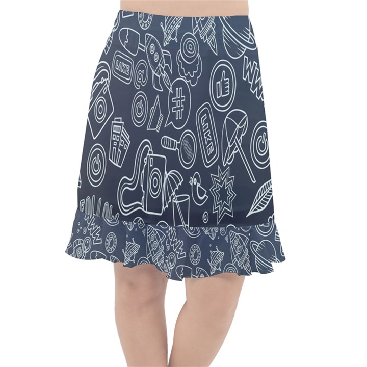 Internet Planet Drinks Fishtail Chiffon Skirt