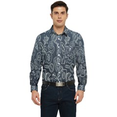 Internet Planet Drinks Men s Long Sleeve Pocket Shirt  by artworkshop