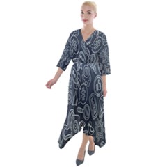 Internet Planet Drinks Quarter Sleeve Wrap Front Maxi Dress by artworkshop