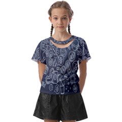 Internet Planet Drinks Kids  Front Cut Tee by artworkshop