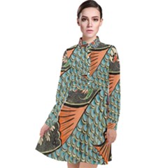 Mosaic Long Sleeve Chiffon Shirt Dress by artworkshop