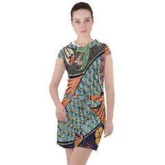 Mosaic Drawstring Hooded Dress by artworkshop