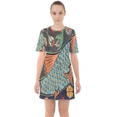 Mosaic Sixties Short Sleeve Mini Dress