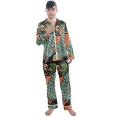 Mosaic Men s Long Sleeve Satin Pajamas Set by artworkshop