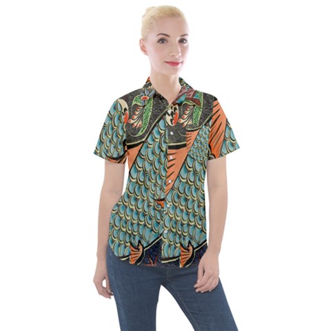 Mosaic Women s Short Sleeve Pocket Shirt by artworkshop