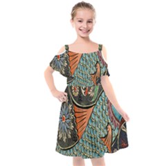 Mosaic Kids  Cut Out Shoulders Chiffon Dress by artworkshop