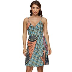 Mosaic V-neck Pocket Summer Dress 