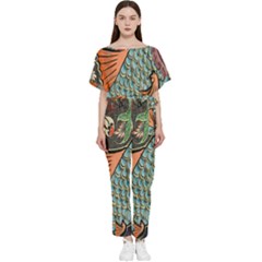 Mosaic Batwing Lightweight Chiffon Jumpsuit by artworkshop