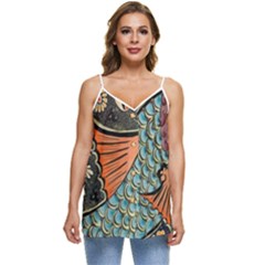 Mosaic Casual Spaghetti Strap Chiffon Top