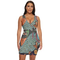 Mosaic Draped Bodycon Dress