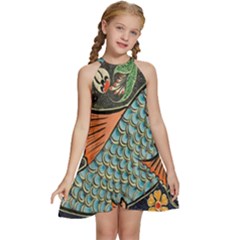 Mosaic Kids  Halter Collar Waist Tie Chiffon Dress by artworkshop