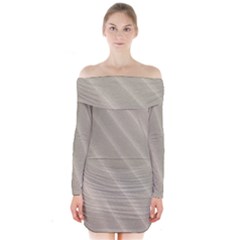 Sand Waves Long Sleeve Off Shoulder Dress by artworkshop