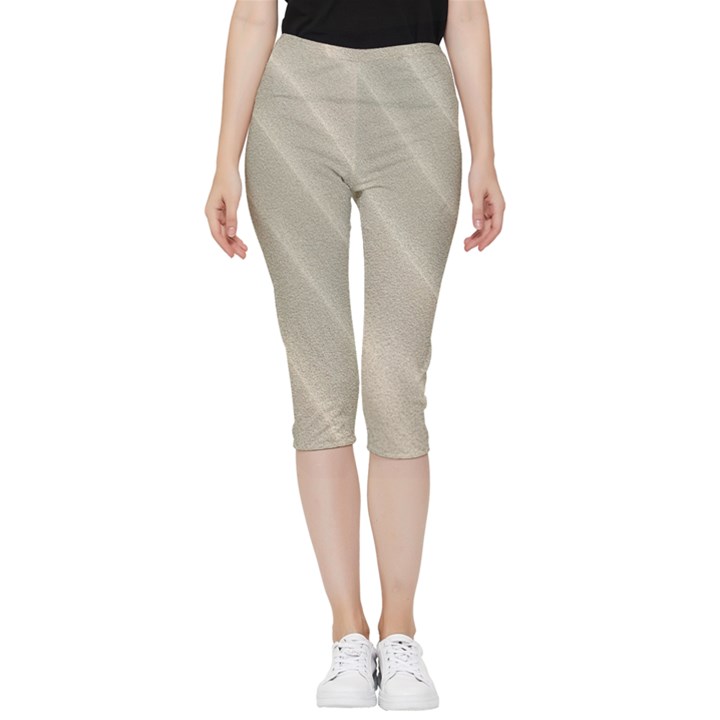 Sand Waves Inside Out Lightweight Velour Capri Leggings 