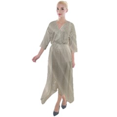 Sand Waves Quarter Sleeve Wrap Front Maxi Dress by artworkshop