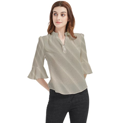 Sand Waves Loose Horn Sleeve Chiffon Blouse by artworkshop