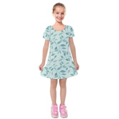 Seamless Foliage Kids  Short Sleeve Velvet Dress by artworkshop