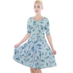 Seamless Foliage Quarter Sleeve A-line Dress by artworkshop