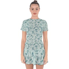 Seamless Foliage Drop Hem Mini Chiffon Dress by artworkshop