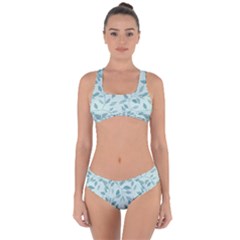 Seamless Foliage Criss Cross Bikini Set by artworkshop