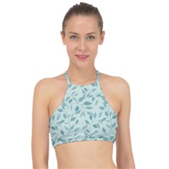 Seamless Foliage Racer Front Bikini Top by artworkshop