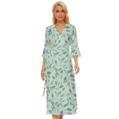 Seamless Foliage Midsummer Wrap Dress