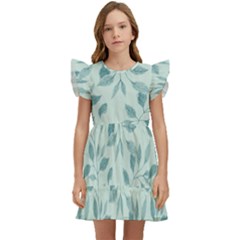 Seamless Foliage Kids  Winged Sleeve Dress