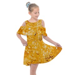 Water Kids  Shoulder Cutout Chiffon Dress by artworkshop